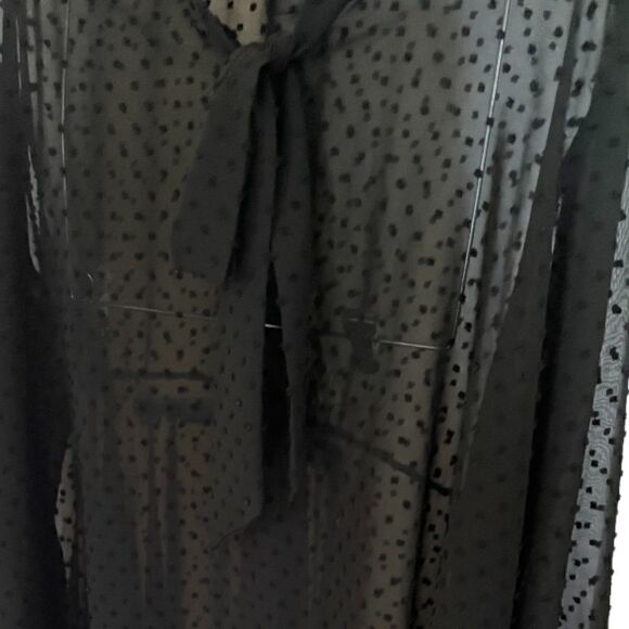 Cha Cha Vente Black Blouse or Swimsuit Cover-up - Size 2X - Picture 4 of 5